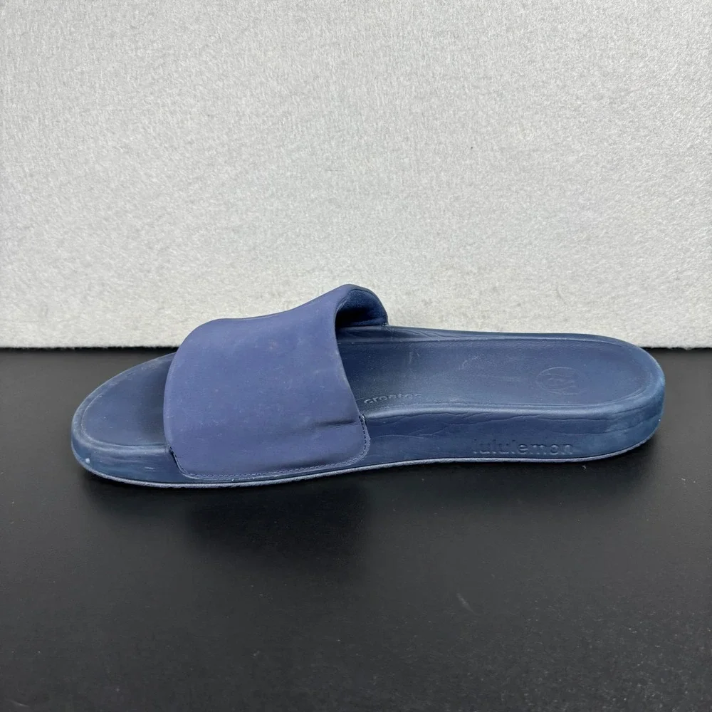 Lululemon Restfeel Slides Blue Mens Size 9 Athletic Recovery Sandals Casual Shoe